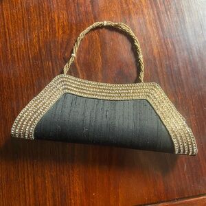 Elegant Black and Gold Evening Clutch